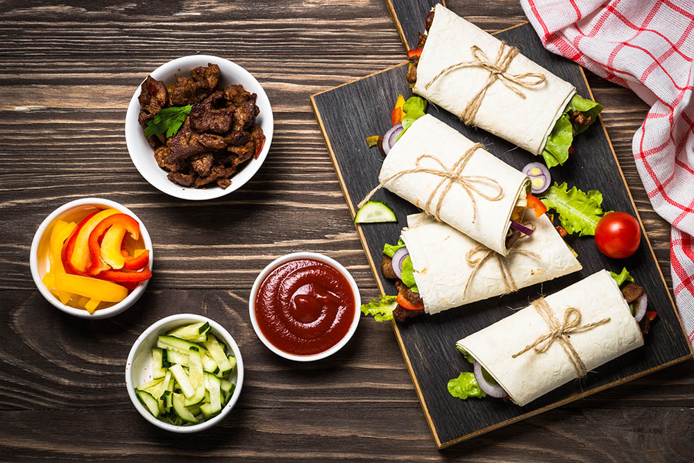 Wrap con salsa barbecue