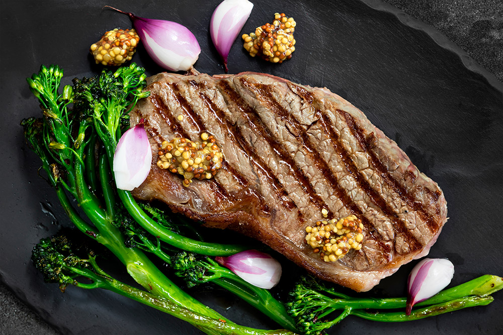Bistecca con senape in grani