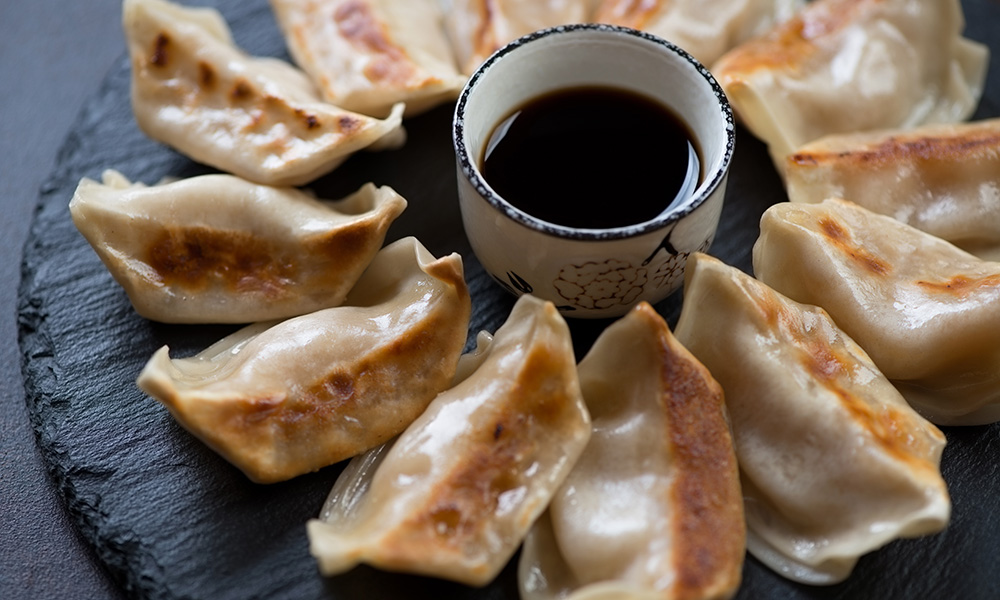 Ravioli con salsa di soia