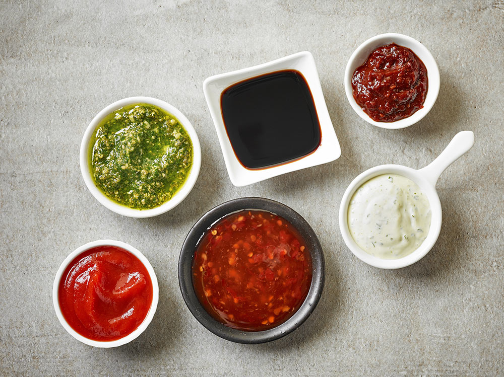 Mix di salse vegetariane e vegane