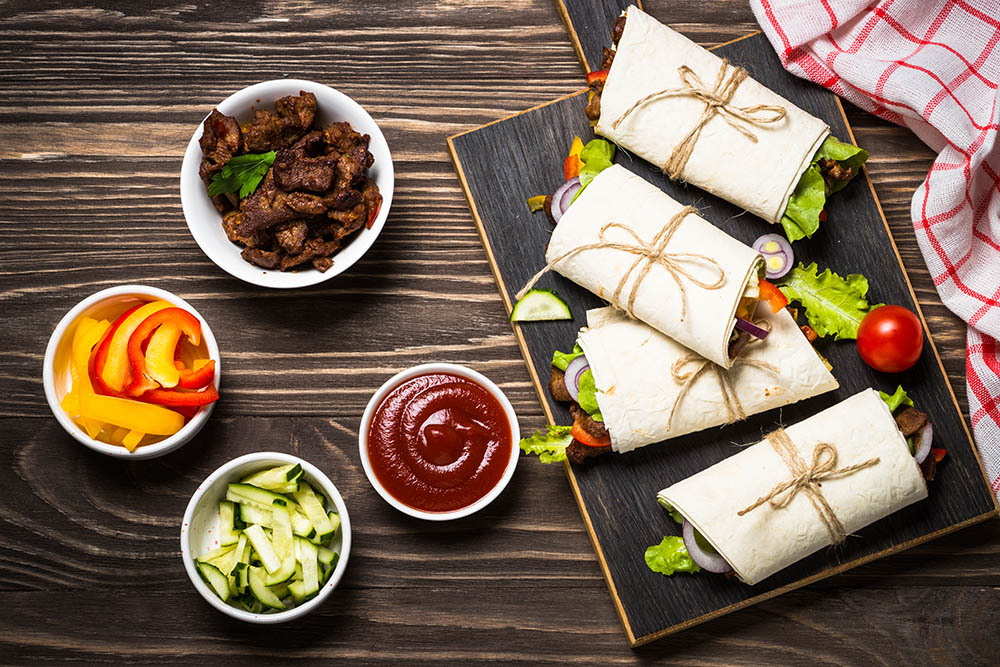 wrap con salsa barbecue